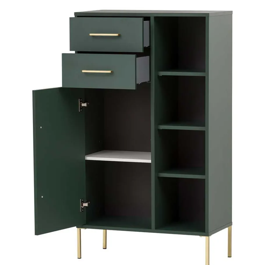 Best Wohnen Badeinrichtung Möbel in Dunkelgrün & Gold - Aqua (sechsteilig)