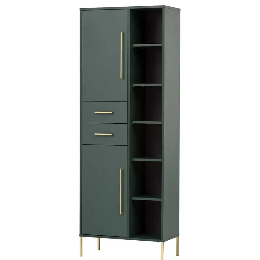 Best Wohnen Badeinrichtung Möbel in Dunkelgrün & Gold - Aqua (sechsteilig)