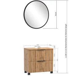 Best Wohnen Badeinrichtung mit Lichtspiegel Set - Crystoga (vierteilig)