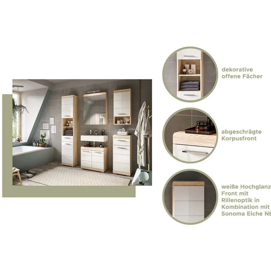 Sale Wohnen Badeinrichtung zweifarbig modern - Calbanyara (dreiteilig)