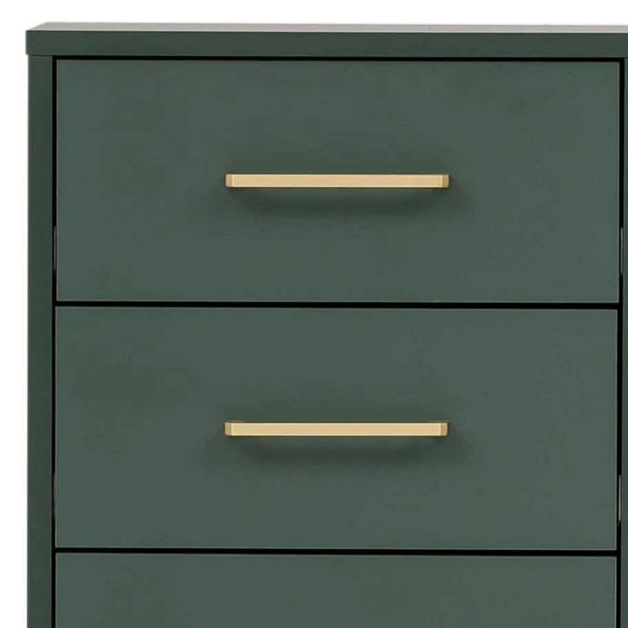 Hot Wohnen Badezimmer Highboard in Dunkelgrün & Gold - Aqua