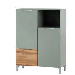 Best Wohnen Badezimmer Highboard in Graugrün und Eiche - Liz