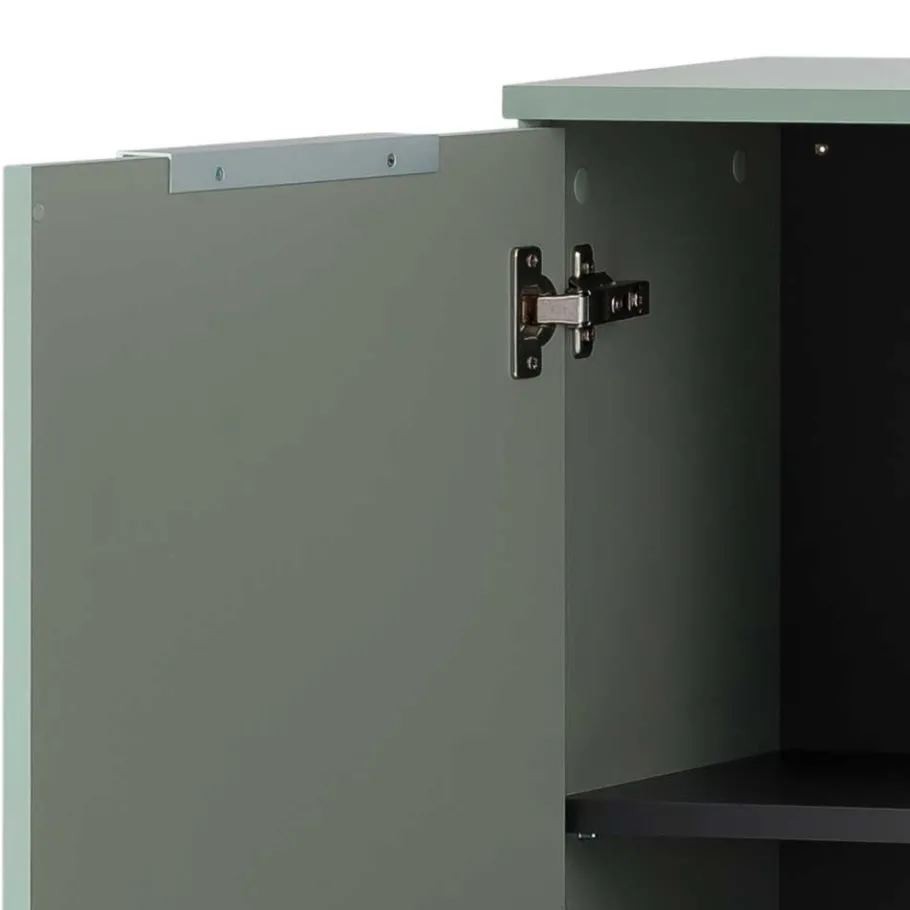 Best Wohnen Badezimmer Highboard in Graugrün und Eiche - Liz