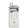 Best Wohnen Badezimmer Highboard in Weiß mit Dunkelbraun - Malka