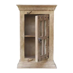 Wohnen Badezimmer Hängeschrank aus Glas & Massivholz - Abid