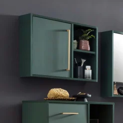 New Wohnen Badezimmer Hängeschrank in Dunkelgrün & Gold - Aqua