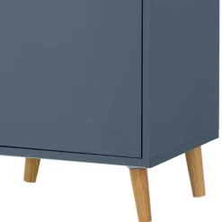 Discount Wohnen Badezimmer Hochschrank in Petrol Blau & Eiche - Matrera