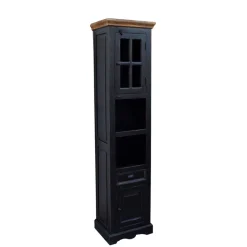 New Wohnen Badezimmer Hochschrank Sentiments in Schwarz Mangobaum