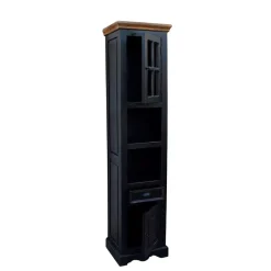 New Wohnen Badezimmer Hochschrank Sentiments in Schwarz Mangobaum
