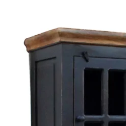 New Wohnen Badezimmer Hochschrank Sentiments in Schwarz Mangobaum