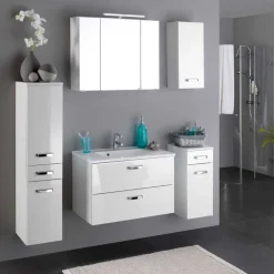 Best Wohnen Badezimmer Set Sagunis in Weiß Hochglanz (fünfteilig)