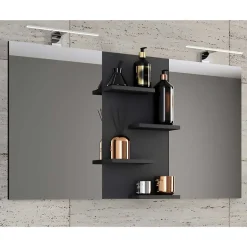 Best Wohnen Badezimmer Spiegel mit Regal in Schwarz - Alberta