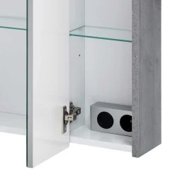 New Wohnen Badezimmer Spiegelschrank in Grau - Grandiova