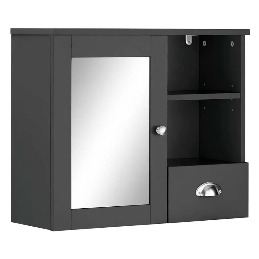 New Wohnen Badezimmer Spiegelschrank 1-türig & Schublade & Fächer - Zenca