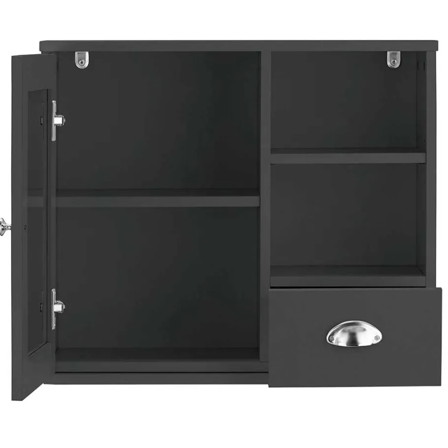 New Wohnen Badezimmer Spiegelschrank 1-türig & Schublade & Fächer - Zenca