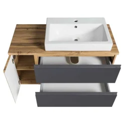 Outlet Wohnen Badezimmer Waschplatz 105 cm breit - Jambi I (zweiteilig)