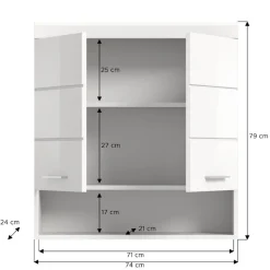 Wohnen Badezimmer-Hängeschrank mit Doppeltür - Henriette