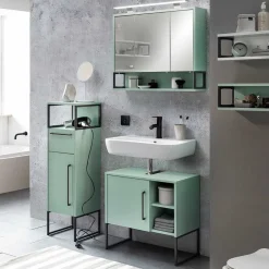New Wohnen Badezimmermöbel Kombi in Mint mit Anthrazit - Esdrus (dreiteilig)