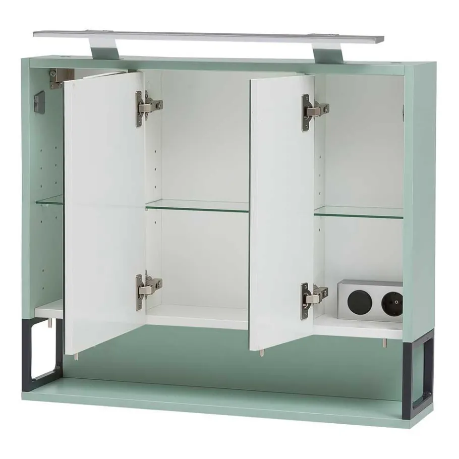 New Wohnen Badezimmermöbel Kombi in Mint mit Anthrazit - Esdrus (dreiteilig)