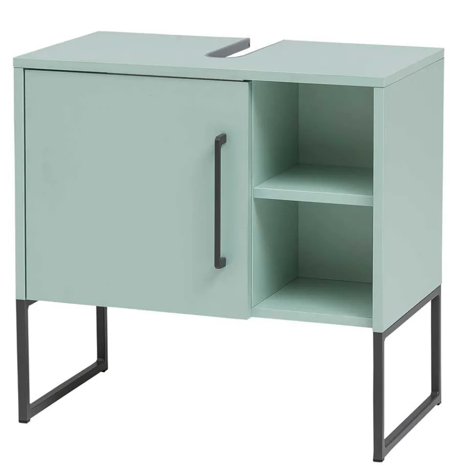 New Wohnen Badezimmermöbel Kombi in Mint mit Anthrazit - Esdrus (dreiteilig)