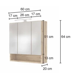 Wohnen Badezimmermöbel Set 90 cm breit - Lemnas (dreiteilig)