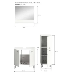 Sale Wohnen Badezimmermöbel Set - Harmone (dreiteilig)