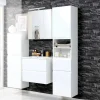 Outlet Wohnen Badezimmermöbel Set Concetada mit 3D Spiegelschrank (dreiteilig)