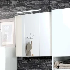 Outlet Wohnen Badezimmermöbel Set Concetada mit 3D Spiegelschrank (dreiteilig)