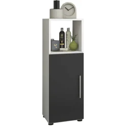 New Wohnen Badezimmermöbel Set in Weiß Schwarz - Cranies I (vierteilig)