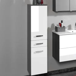 Discount Wohnen Badezimmermöbel Set Tiamos in Weiß Hochglanz (vierteilig)