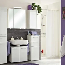 Discount Wohnen Badezimmer-Oberschrank in Weiß - Estateas