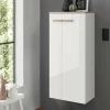 Online Wohnen Badezimmerschrank in Weiß Hochglanz & Eiche - Vauflos