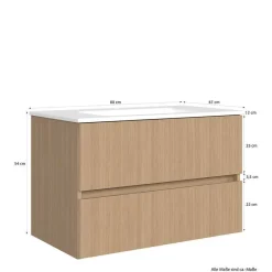 Outlet Wohnen Badmöbel Block Einzelmöbel Set - Leitha (fünfteilig)