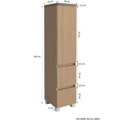 Outlet Wohnen Badmöbel Block Einzelmöbel Set - Leitha (fünfteilig)