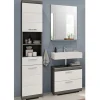 Discount Wohnen Badmöbel Hochschrank & Beckenschrank & Spiegel - Nancys (dreiteilig)