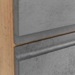 Hot Wohnen Badmöbel in Beton Optik & Wildeiche - Mia (dreiteilig)