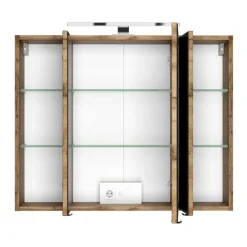 Hot Wohnen Badmöbel Kombination in Grau Glas - Anviletca (fünfteilig)