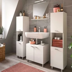 New Wohnen Badmöbel Kombination in Weiß - Harmone (vierteilig)