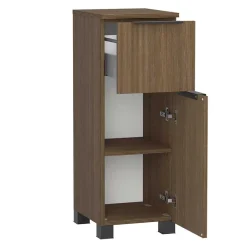 Clearance Wohnen Badmöbel Komplettset in dunkler Eiche Optik - Ucaida (vierteilig)