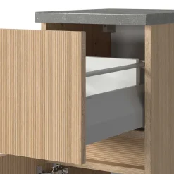 Wohnen Badmöbel Komplettset in Eiche Hell - Leitha (fünfteilig)