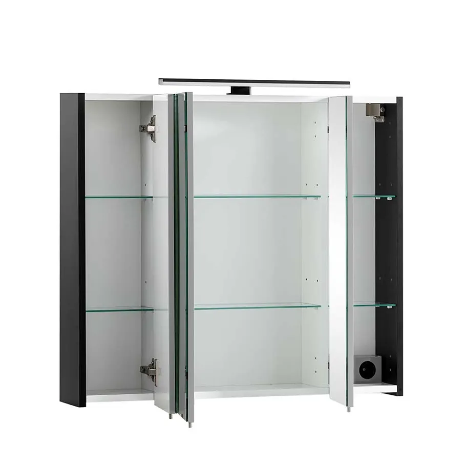 Outlet Wohnen Badmöbel Set in Schwarz - Riguna (dreiteilig)