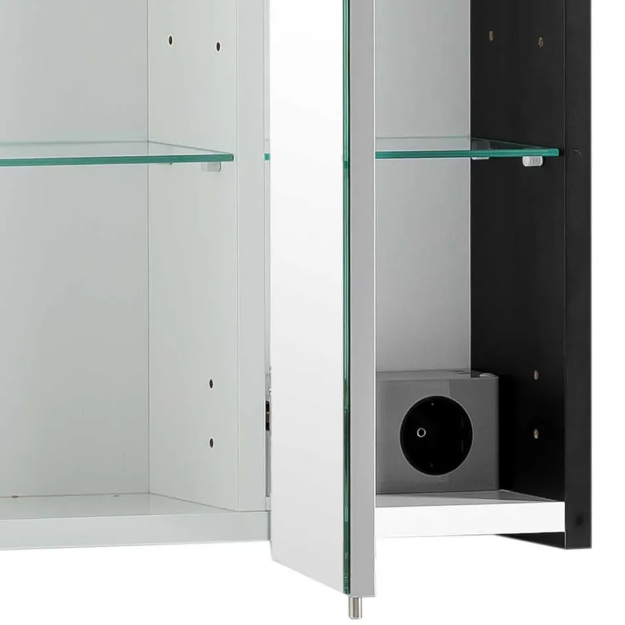 Outlet Wohnen Badmöbel Set in Schwarz - Riguna (dreiteilig)