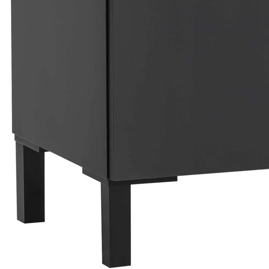 Outlet Wohnen Badmöbel Set in Schwarz - Riguna (dreiteilig)