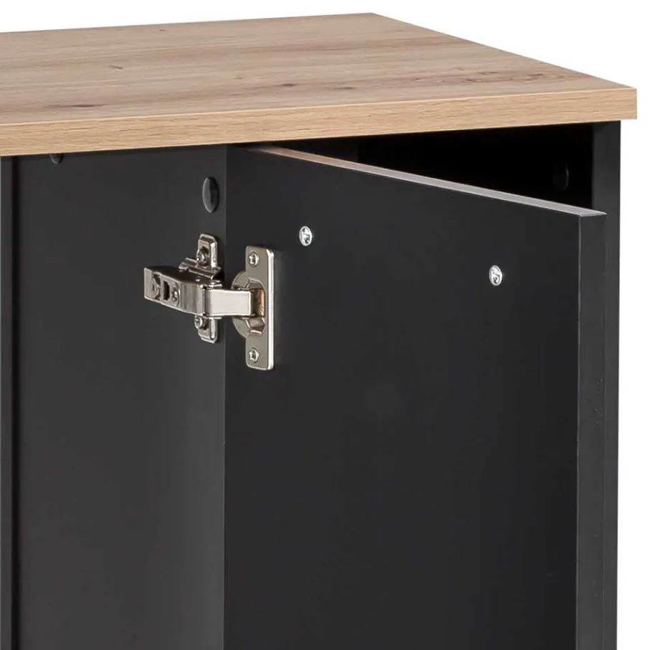 Outlet Wohnen Badmöbel Set in Schwarz - Riguna (dreiteilig)