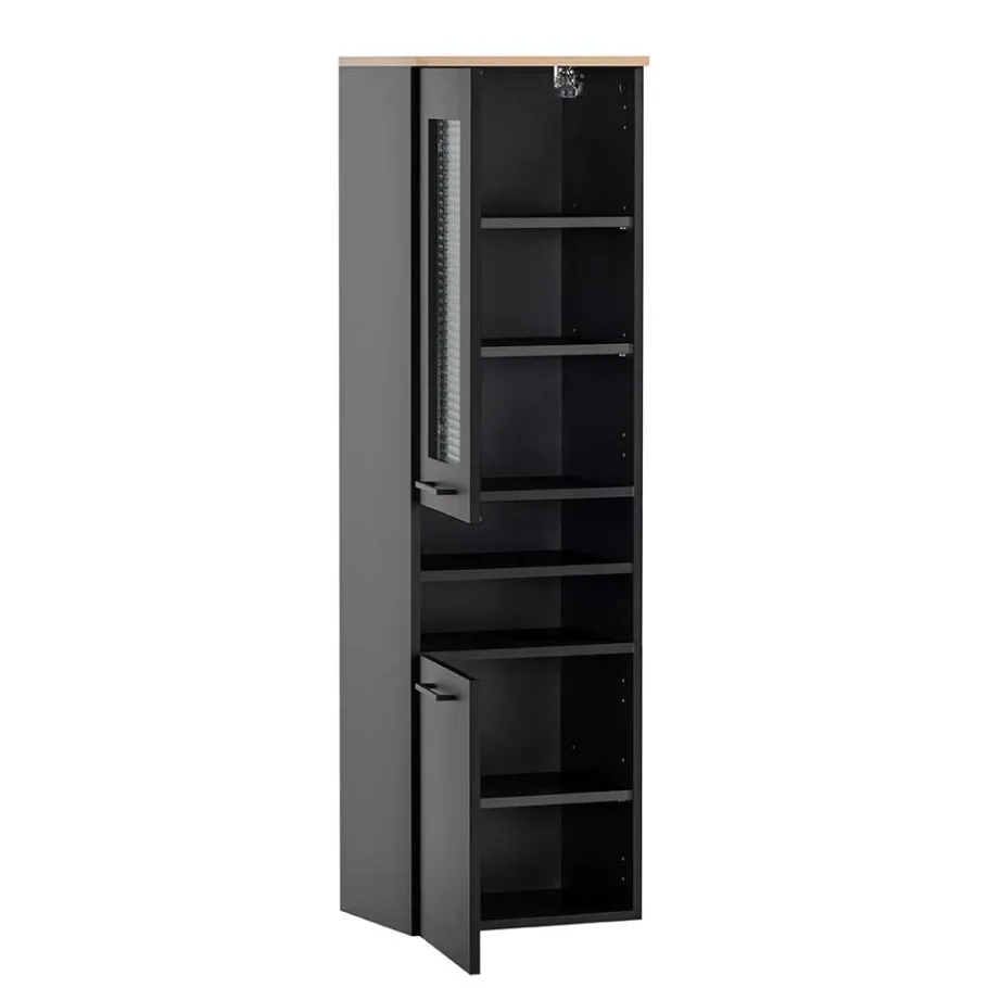Outlet Wohnen Badmöbel Set in Schwarz - Riguna (dreiteilig)