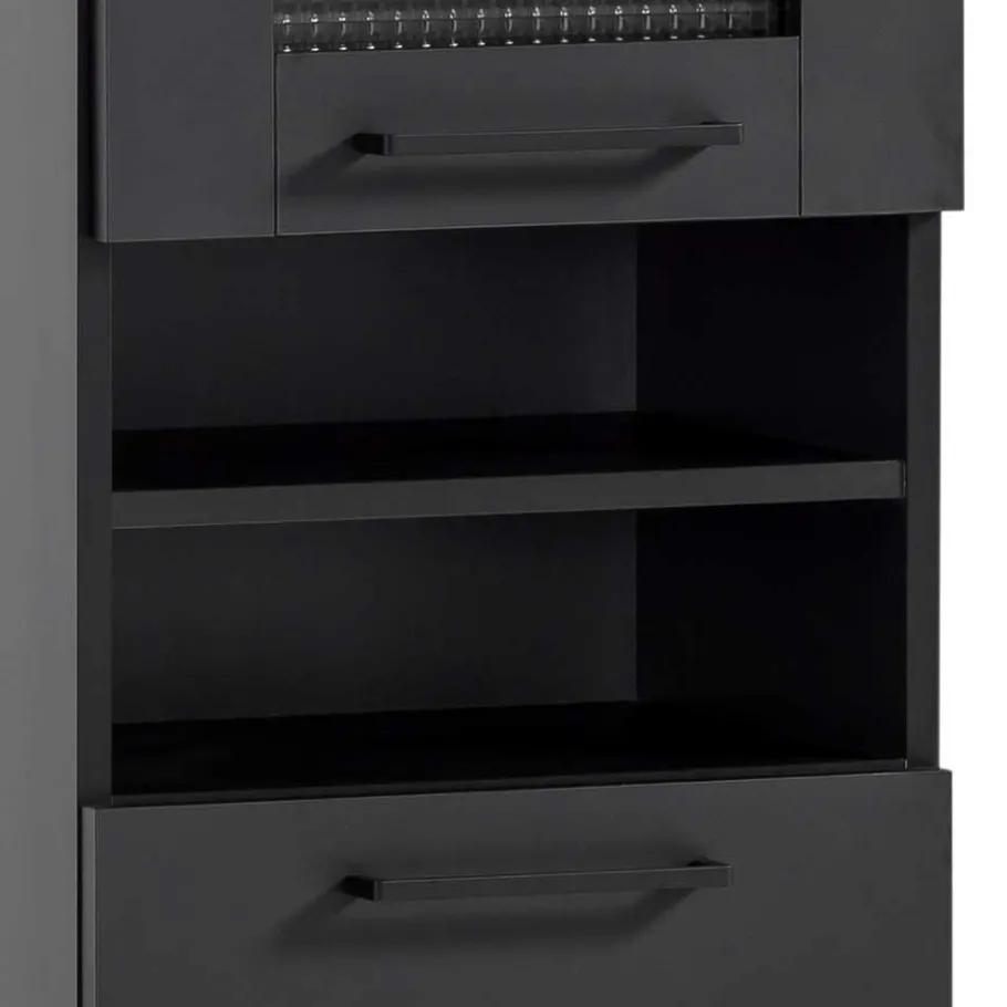 Outlet Wohnen Badmöbel Set in Schwarz - Riguna (dreiteilig)