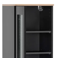 Outlet Wohnen Badmöbel Set in Schwarz - Riguna (dreiteilig)