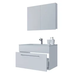 Discount Wohnen Bad-Waschplatz für die Wand in Weiß - Ipsum (zweiteilig)