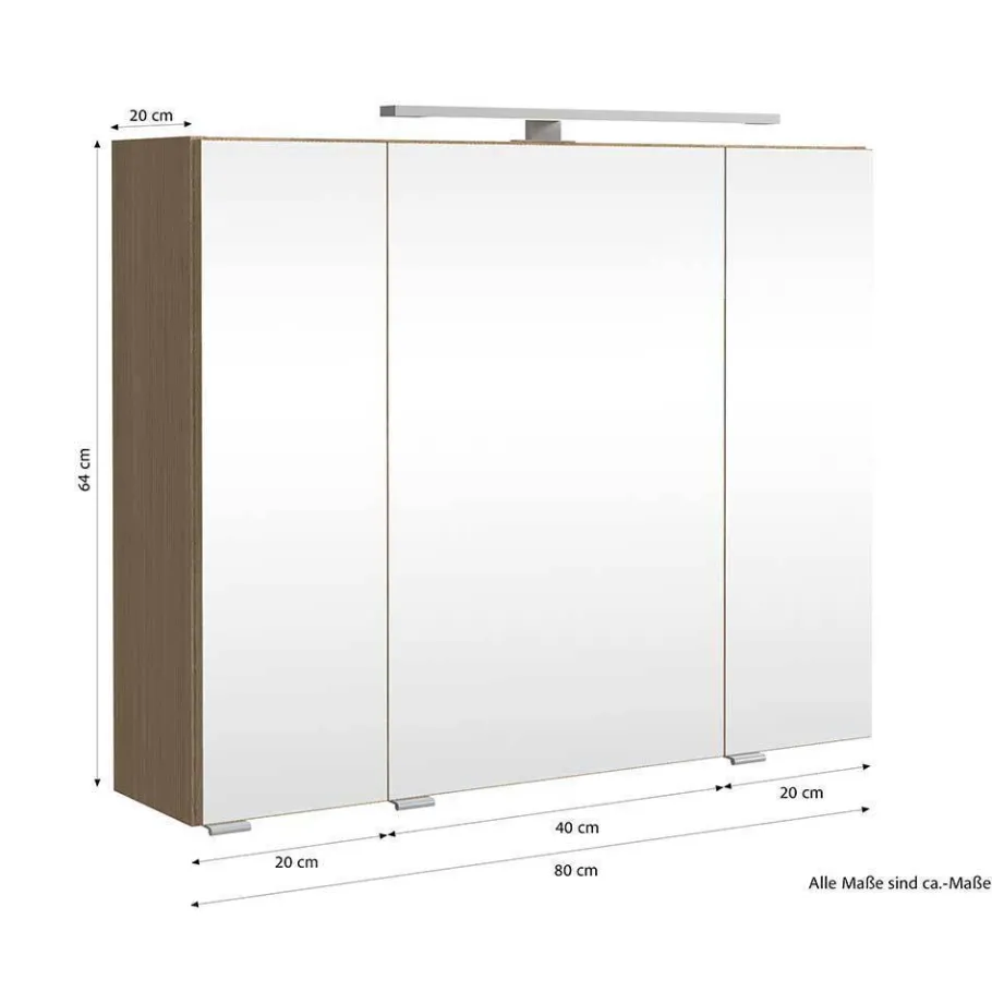 Wohnen Bad-Waschplatz mit Midischrank Set - Leitha (dreiteilig)