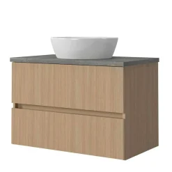 Wohnen Bad-Waschplatz mit Midischrank Set - Leitha (dreiteilig)